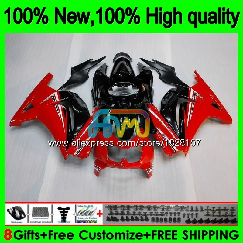 Корпус для KAWASAKI ZX-250R EX-250 EX250 ZX 250R 2BS. 9 EX 250 ZX250R Горячие красные, черные 08 09 10 11 12 2008 2009 2010 2011 2012 обтекатель
