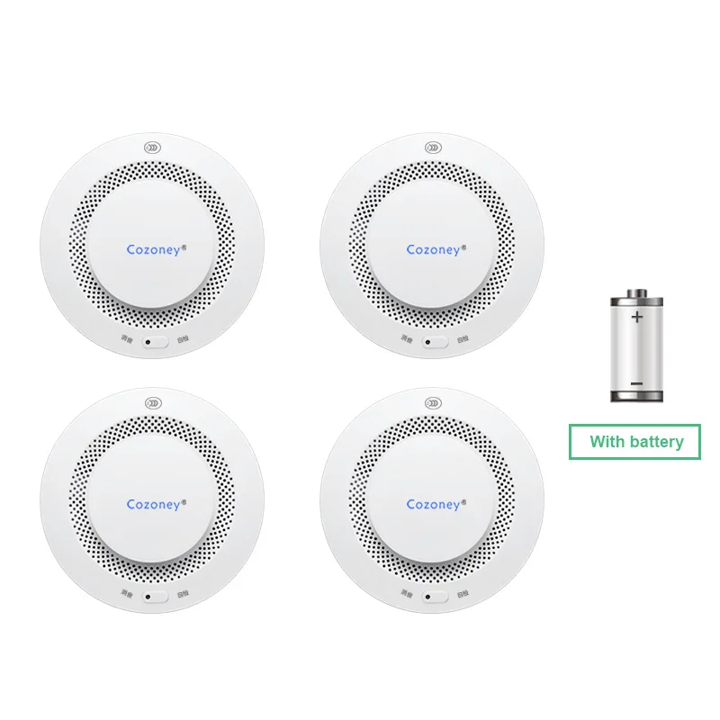 

Fire Alarm Smoke Detector Sensor With 10 Years Battery Life Audible Visual Security Alarm with Tuya APP SOS Emergency Alert
