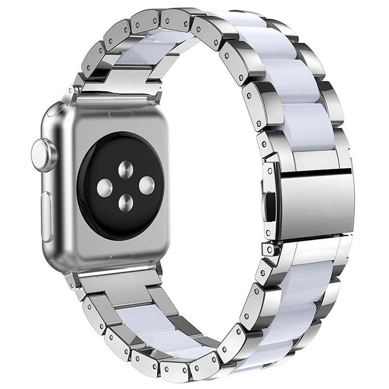 Ремешок из керамики и нержавеющей стали для apple watch band 44 мм 40 42 38 iwatch 5/4/3/2/1
