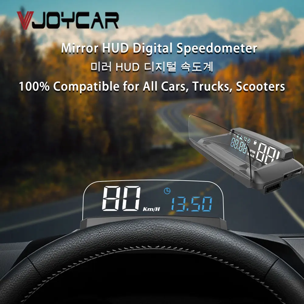 KKmoon Head Up Display Auto HUD Display OBD2 & HUD Display GPS 3,5 Zoll mit MPH Tachometer Geschwindigkeitsmesser Auto Wassertemperaturmesser Motordrehzahl Sicherheitsalarme 