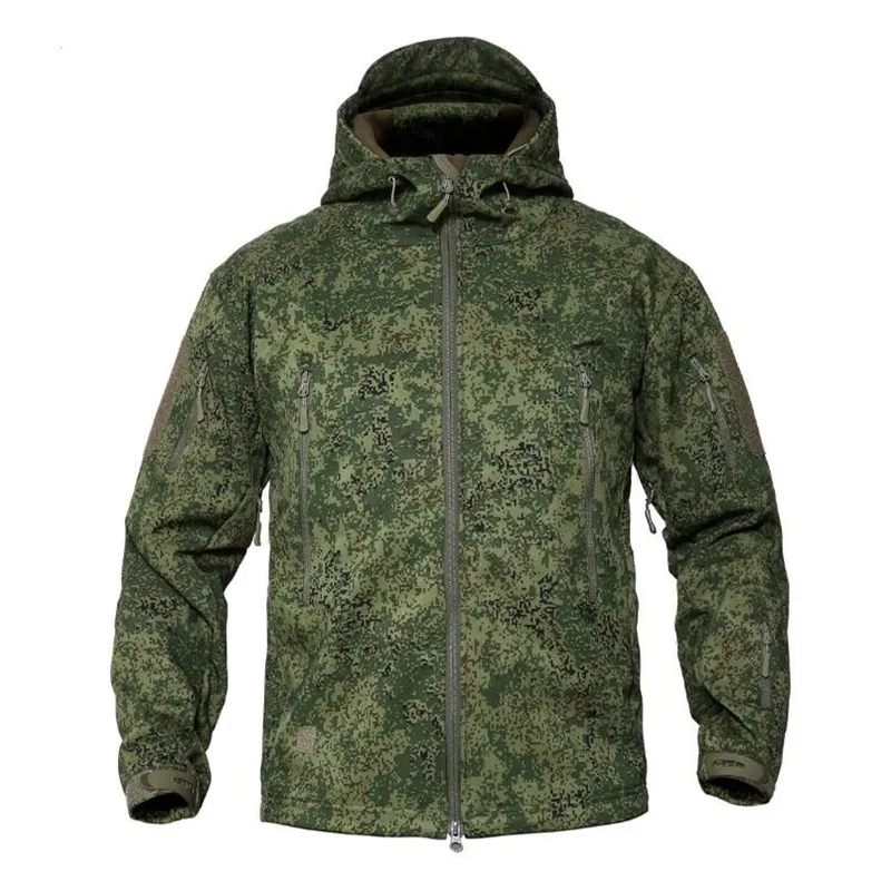Mens Fleece Tactical Jacket Outdoor Shark Skin Soft Shell