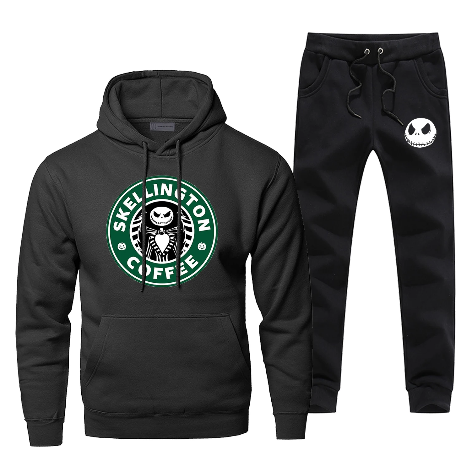 Спортивная одежда Skellington Jack coffee, повседневный брендовый мужской спортивный костюм, модные мужские флисовые тренировочные штаны для фитнеса