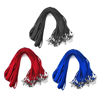 

Lanyards 50 PCS Badge Lanyards with Clip Office Neck Flat Bulk Lanyard with Badge Bulldog Clip