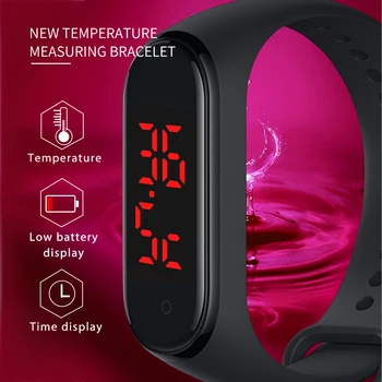 

V8 Smart Bracelet Body Temperature Measure Precise Display Clock Time Hours Smart Wristband Smart Band For Men/Women