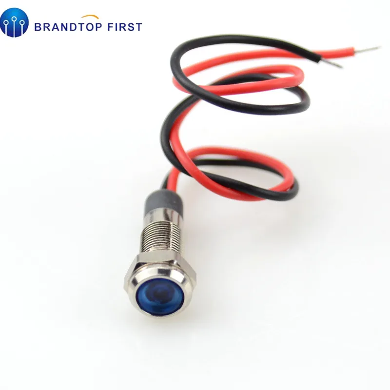 Водонепроницаемый сигнальный фонасветильник 6 мм 1 шт. 3 в 12 В 24 220 с проводом