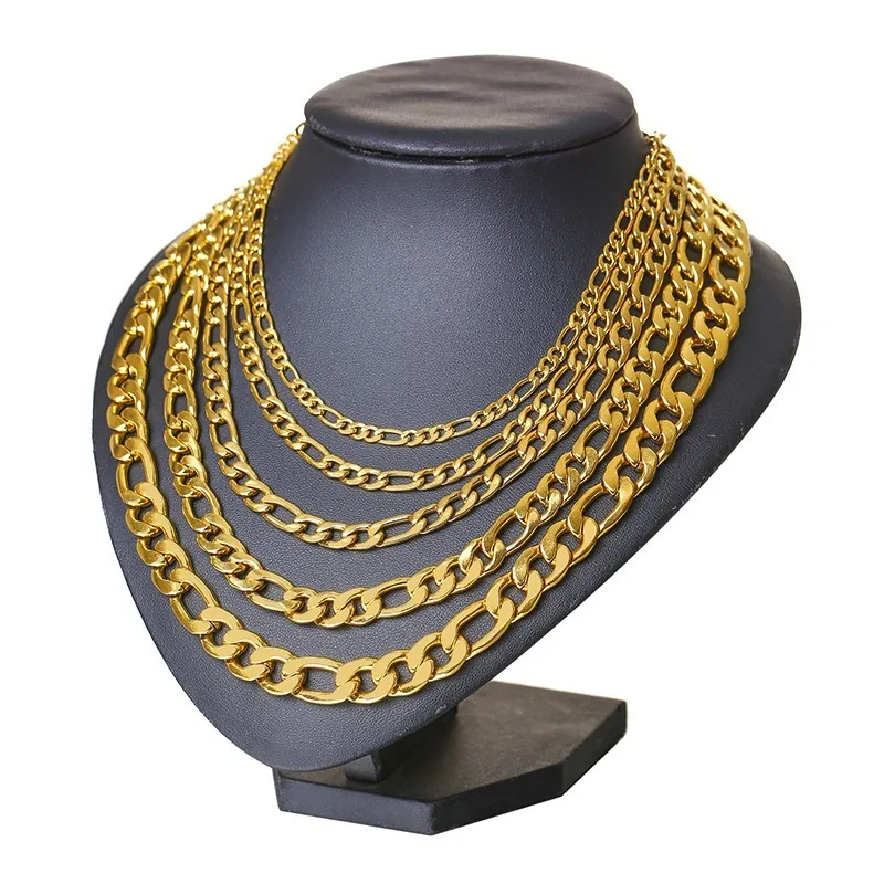 Men-s-Figaro-Chain-Necklace-Curb-Link-Gold-Tone-Stainless-Steel-Male-Colar-Jewelry-24-inches (1)