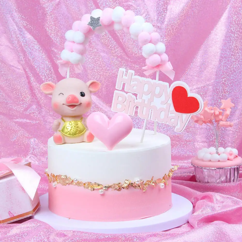 

1PC Led Flower Wreath Cake Topper Elk Wings Cupcake DIY Cake Top Flags Birthday Party Wedding New Year Decor Baby Shower Supplie