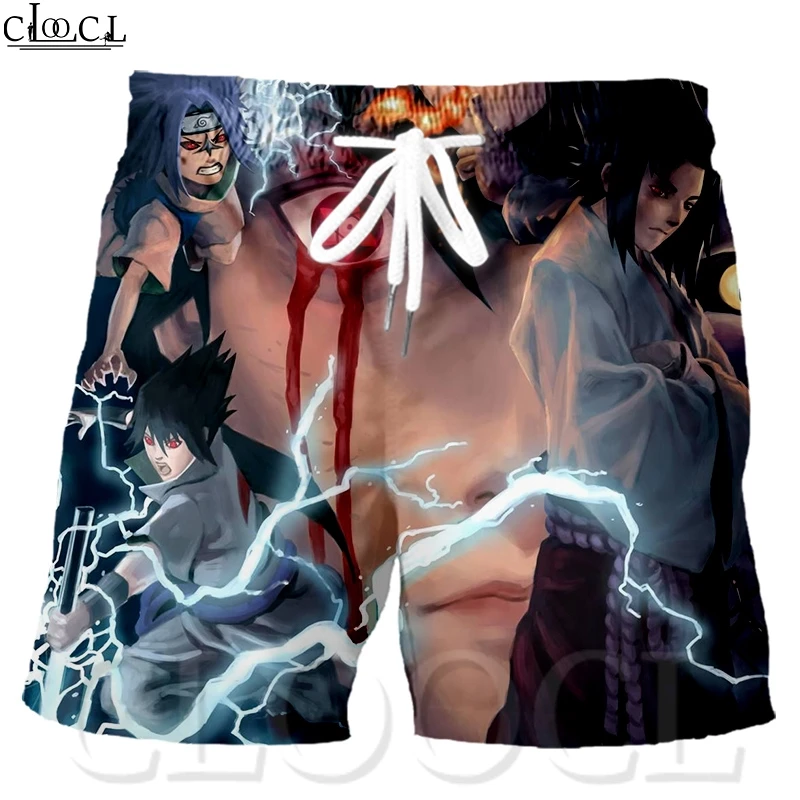 Шорты CLOOCL NARUTO HOKAGE Uchiha Sasuke мужские с узором из японского аниме свободные