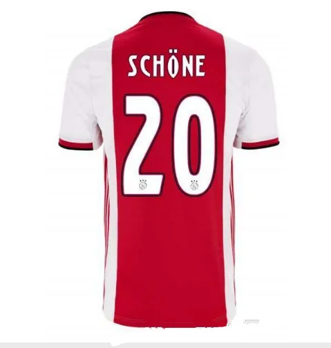 19 20 Ajaxe Джерси Домашняя футбольная рубашка DE JONG DE LIGT VAN DE BEEK NERES Ajaxes TADIC ZIYECH футбольные рубашки - Цвет: shirt