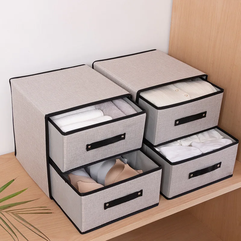 

Foldable Underwear Drawer Organizer Double Layer Waterproof Clothes Cloth Box Storage Drawer Home Female Underwear Organization