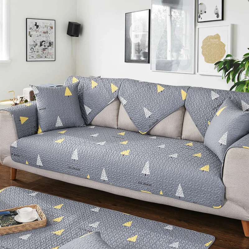

Northern European-Style Cotton Fabric Anti-slip Combination Leather Sofa Cushion Covers Cover Towel Minimalist Modern Living Roo