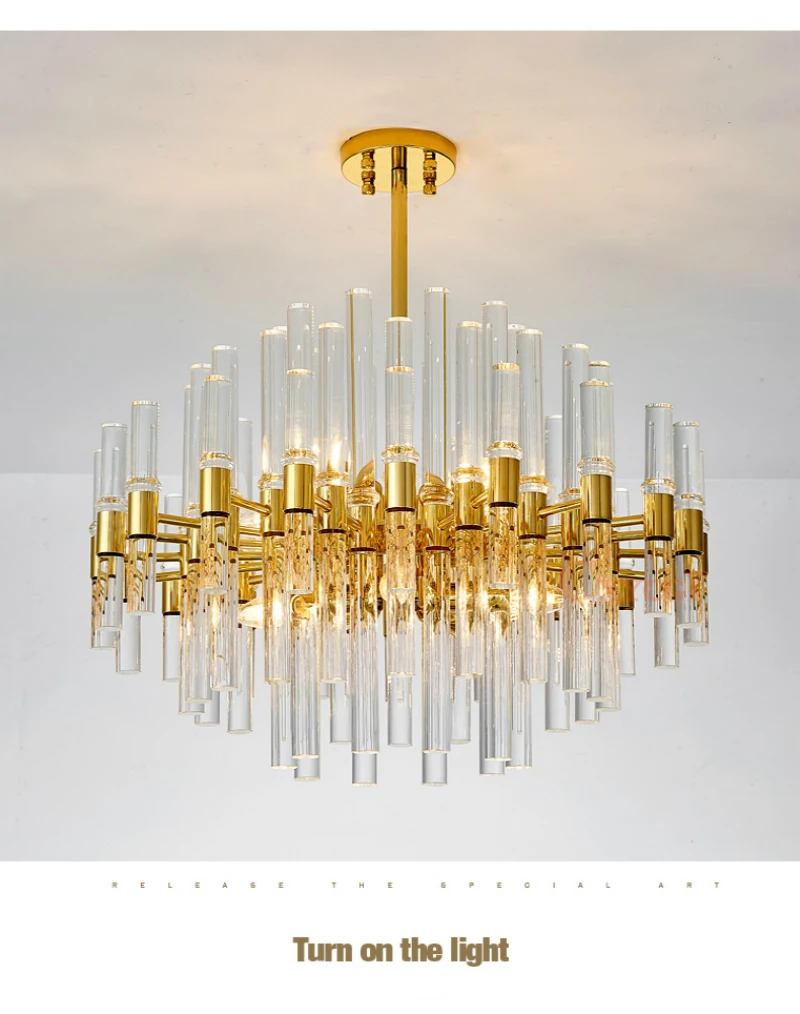 Роскошный дизайн Современные Люстры с подсветкой Dia60* H40cm блеск столовая гостиная Золотая лампа освещение