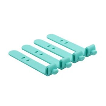 

4Pcs Silicone Strap Earphone Storage Tape Power Line Data Cable Tie Outside Travel Cable Organizer Strap Office Zip Ties