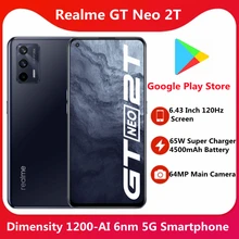 realme GT Neo 2T 5G SmartPhone 6.43'' 120Hz Screen 4500mAh Battery 65W Super Charger Realme UI 2.0 NFC FHD+ 1080*2400 CN Version