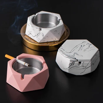

Polygon Ashtray With Cover Creative Personality Home Decroation Accessories Simple Trend Living Room Coffee Bar Ashtray For Man