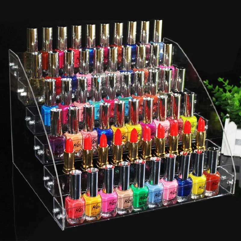 2/3/4/5/6/7 Layers Nail Polish Display Stand Clear Cosmetic Varnish