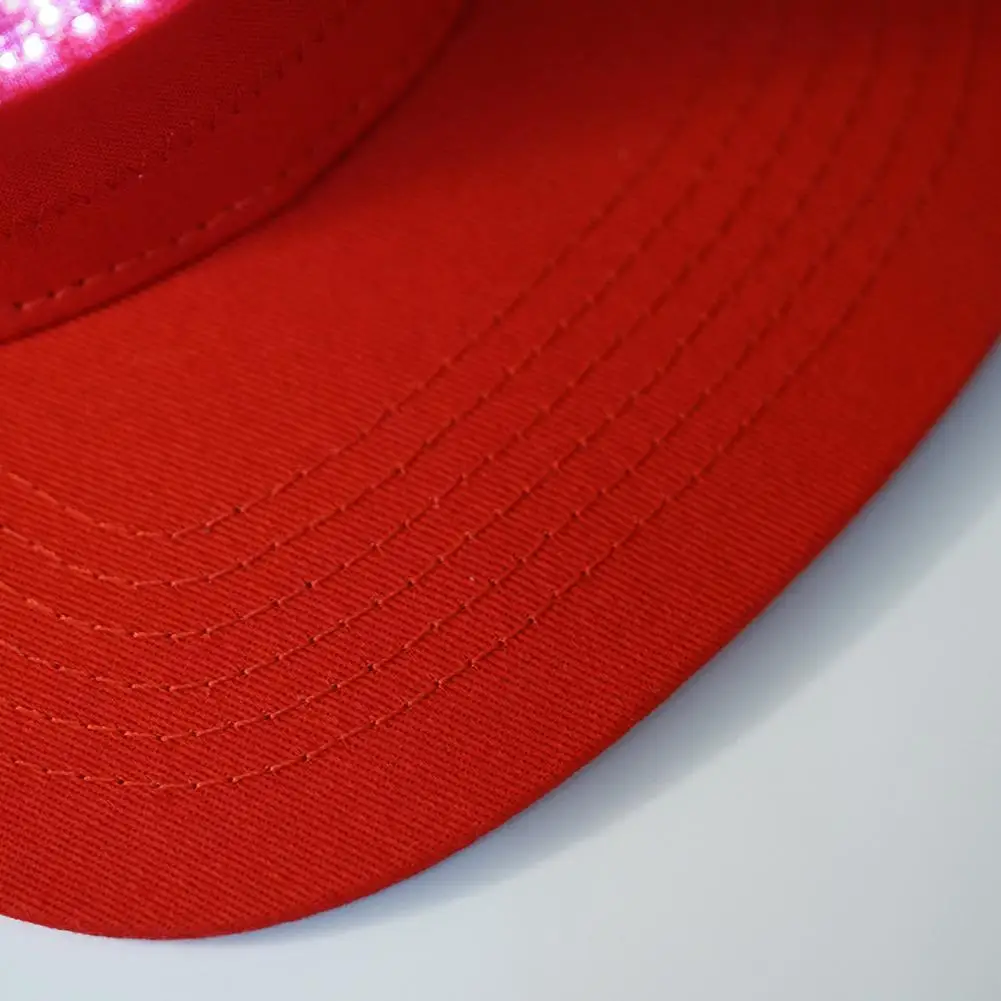 Черный красный цвет светодиодный дисплей колпачок светящаяся шляпа модные трендовые шляпы Diy Изменить текст изображение фестиваль вечерние артефакт красная Кепка