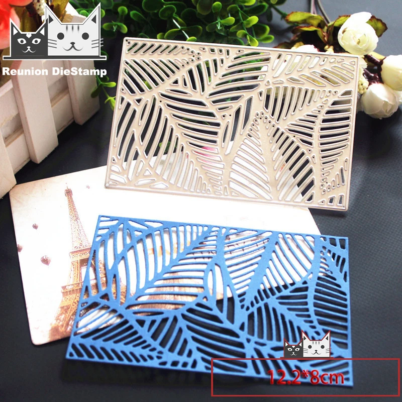 

Reunion 2020 new METAL CUTTING DIES Leaves square background Cut Die Scrapbook Paper Craft Album Card Art Cutter Punch Stencils