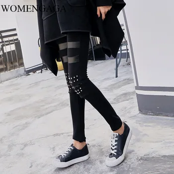 

Korea 2020 New Spring High Waist Rivets Skinny Pants Women High Street Fashion Temperament Slim Was Thin Trousers Tide Y142