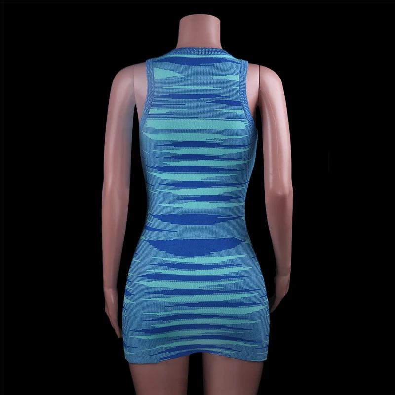 Knit Dress Summer Sleeveless Women Party Mini Dress Muti Chic Elastic Fashion Streetwear Bodycon Slim Dresses Holiday New