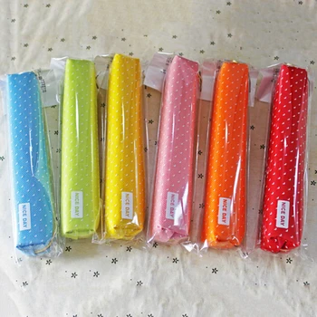 

1PCS Pencil Case Kawaii Dot Canvas Pen Bag Stationery Pouch for Students Gift Office School Supplies Escolar Canetas Pencilcase