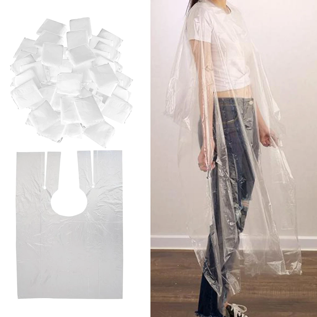 100 Pieces Cape Disposable Haircut Waterproof Shawl Aprons For