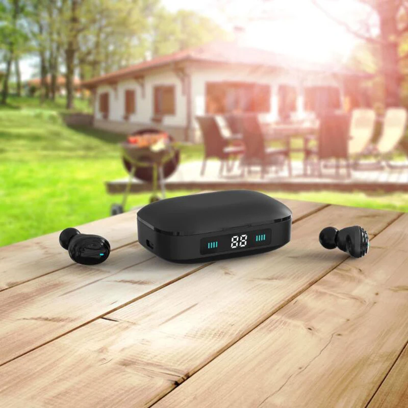 H01 Bluetooth 5,0 гарнитура 2000 мАч Внешний аккумулятор настоящие беспроводные TWS наушники с сенсорным управлением Водонепроницаемые спортивные музыкальные наушники с микрофоном