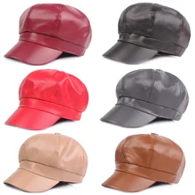 Мужская и женская кепка для вождения, кожаная восьмиугольная кепка, кепка, газетчик, Гэтсби, головные уборы