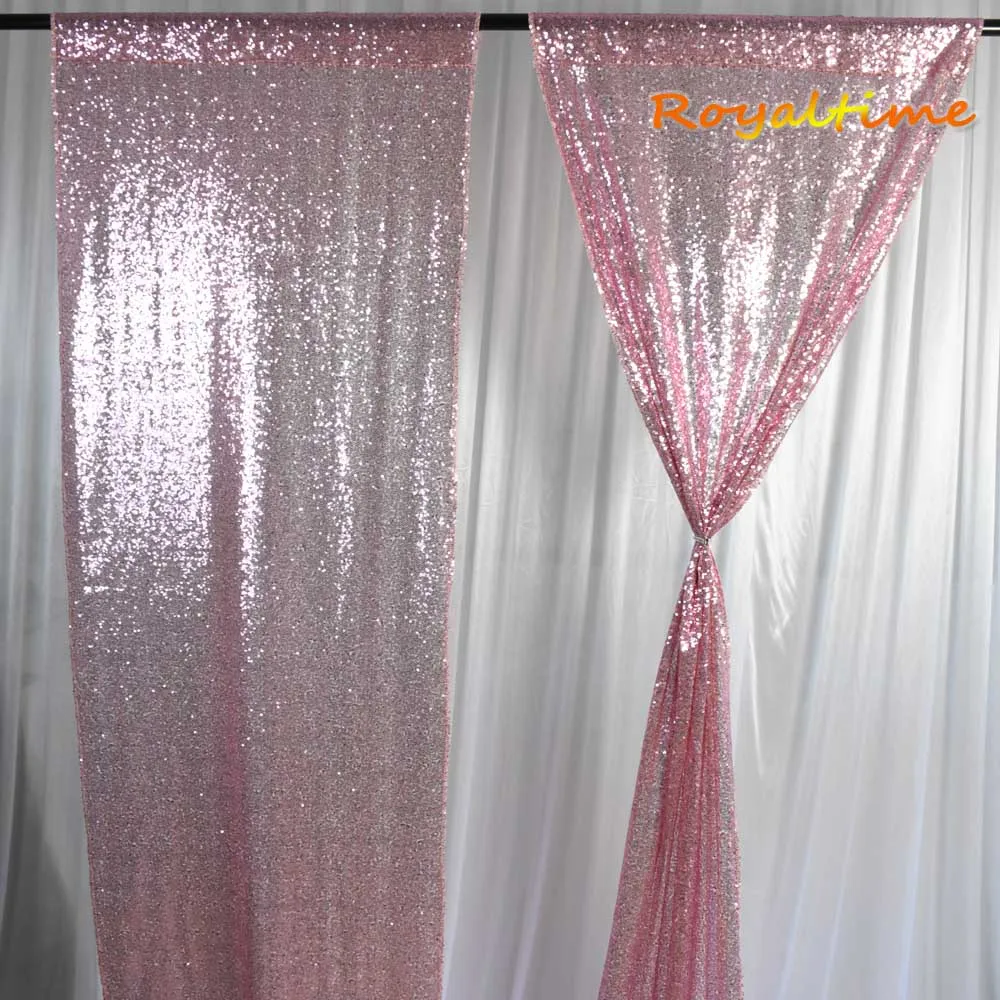Royaltime 2 шт 2x8ft розовая фоновая ткань с золотистыми блестками занавеска Свадебная