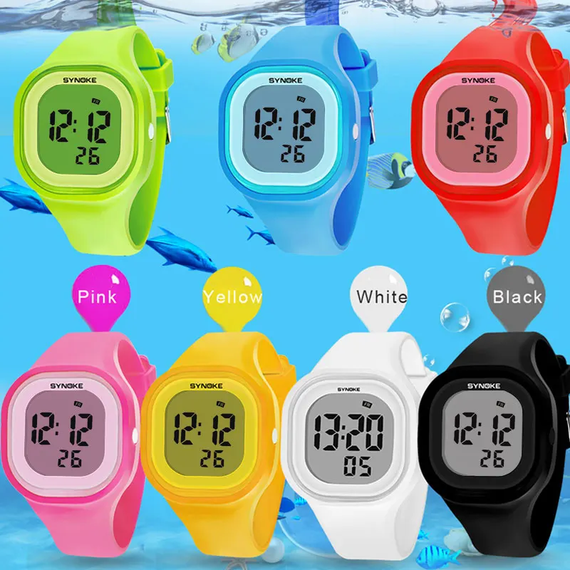 SYNOKE Brand Children Watch Fashion Kids Watches Boys Alarm LED Digital Watch For Kids Children Student Waterproof Wristwatch 3