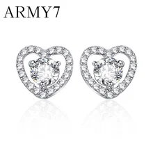 1 Trái Tim Đá Bông Tai Lấp Lánh Nữ Pha Lê Đính Bông Tai Ngôi Sao Đính Đá Nữ Hiện Đại Trang Sức Hứa Mặt Dây Chuyền(China)