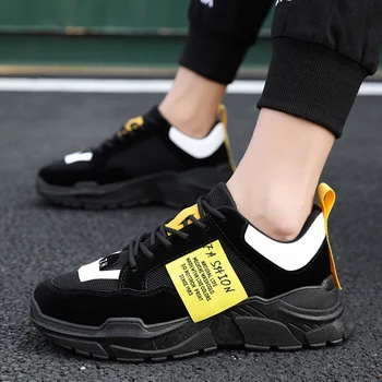 

Men Chunky Sneakers Black White 2019 Spring Autumn Tennis Shoes for Men Thick Sole Outdoor Sport Shoes Tenis Masculino Hombre