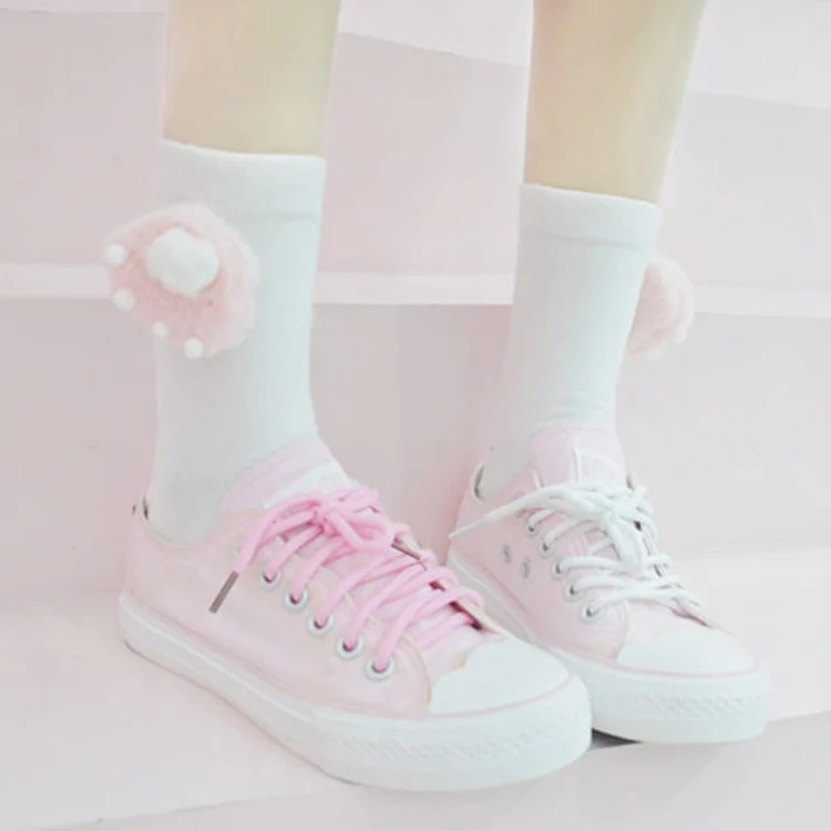 Длинные носки японский сплошной цвет милый 3D стереоскопический коготь Лолита мультфильм плюшевые носки женские милые носки Лолита корейский