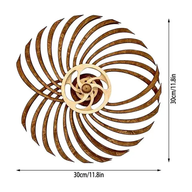 Retro Kinetikus Szobrászat Fa Szélmalom Fordított Szobor 3D Forgó Energia Örvénylő Gép Otthoni Fal Dísz - Image 5