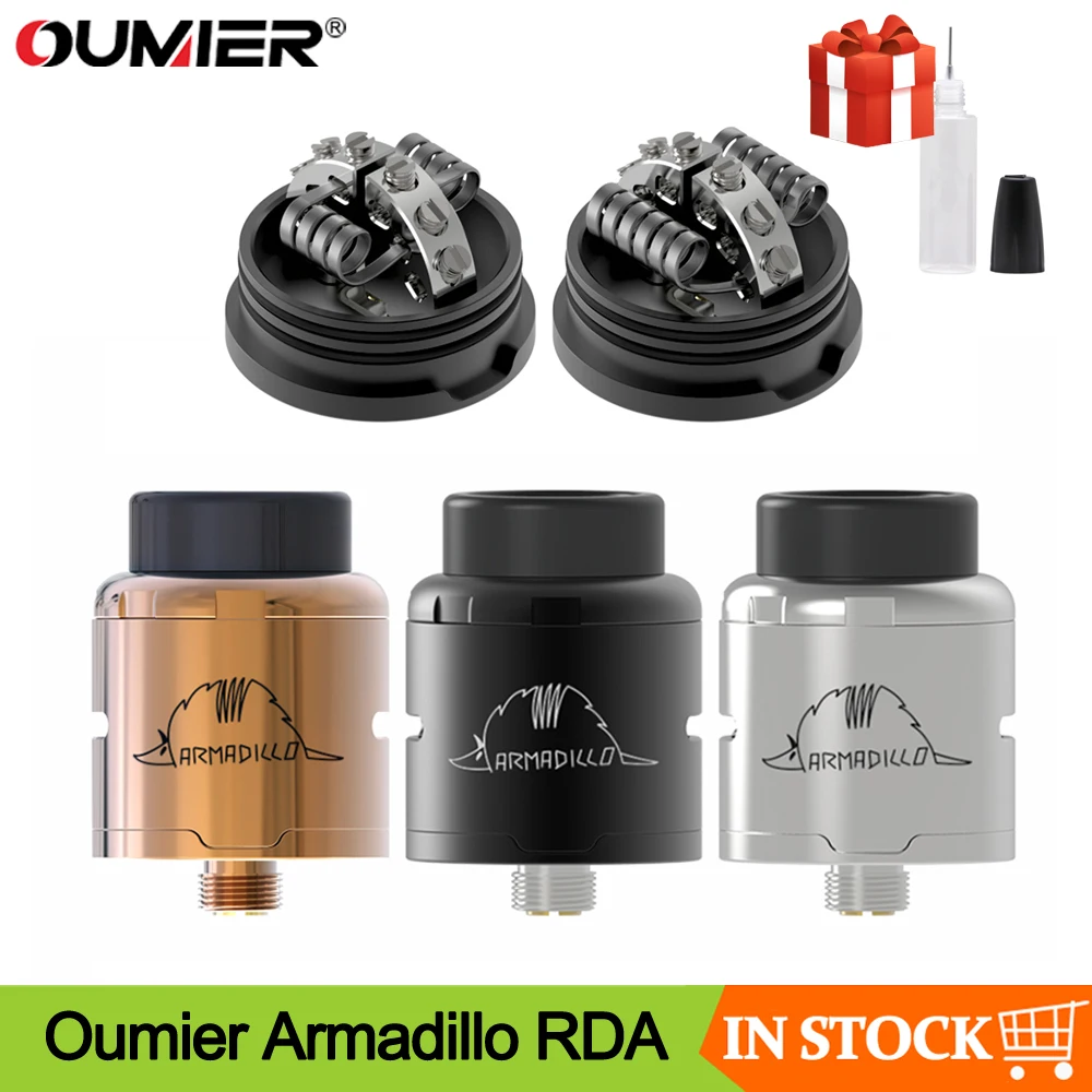 Оригинальный бак Oumier Armadillo RDA 24 мм двойная катушка переприспосабливаемая