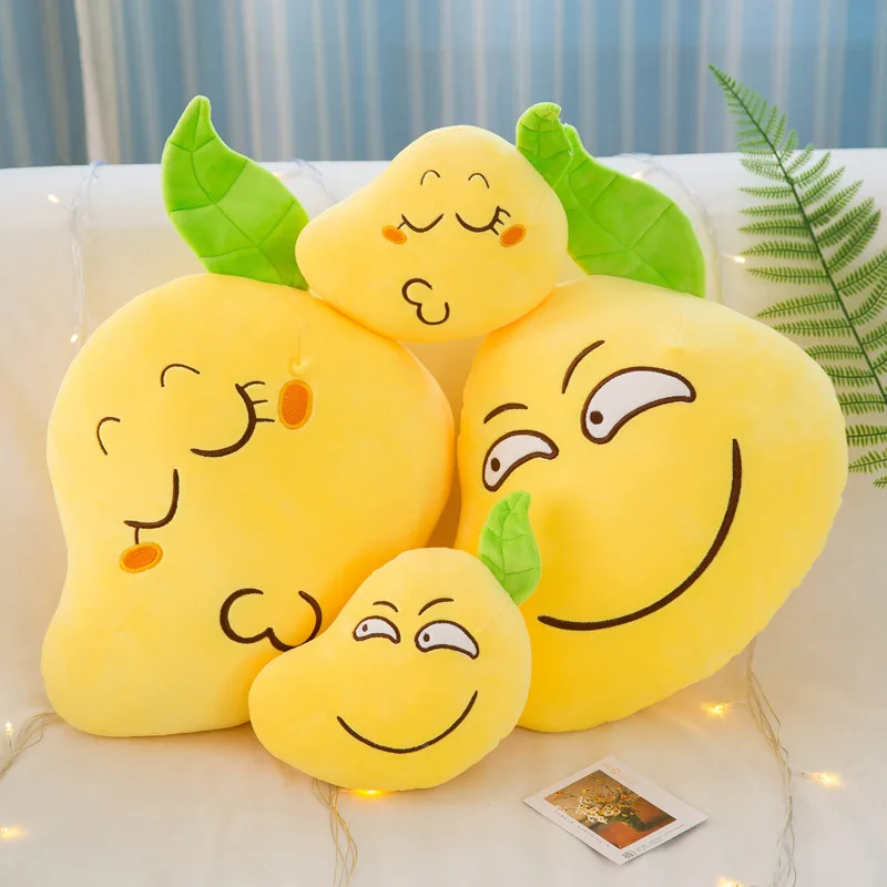 

Cute Expression Software Mango Plush Toys Nap Pillow Fruit Back Cushion Cartoon Children Funny Gift