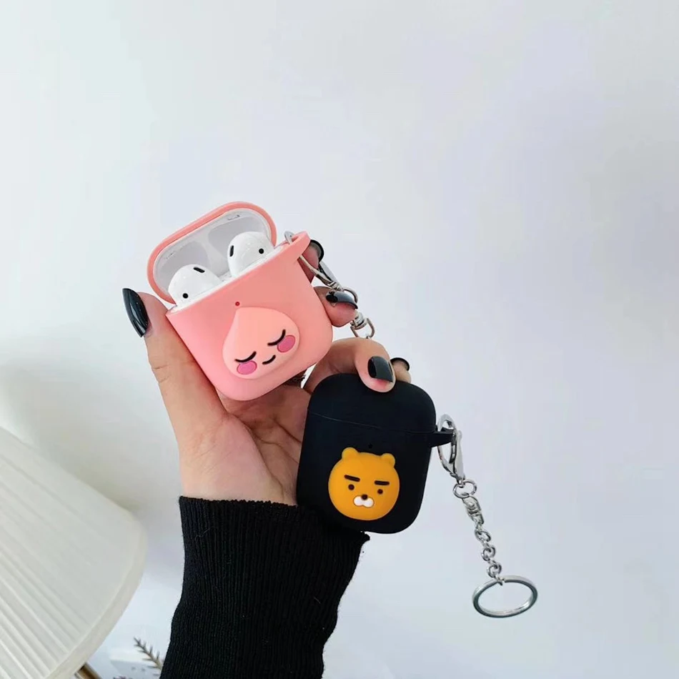 3D Bluetooth беспроводной чехол для наушников с кошкой для AirPods, силиконовый защитный чехол, аксессуары для Apple Air pods, зарядная коробка - Цвет: 844A
