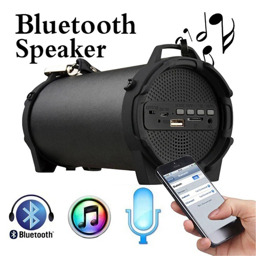 Portable Wireless Bluetooth 5.0 Speaker Outdoor Stereo with HD Audio 1200 mAh Column Loudspeaker Box FM radio Aux Input | Электроника