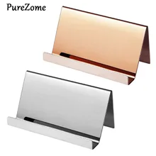 Высококачественный держатель для визиток из нержавеющей стали Стойка для настольного стола Органайзер 2 цвета