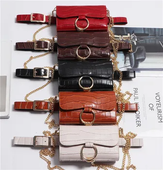 

2020 Alligator Pattern Women Fanny Packs CROCO PU Leather PLus Size Waist Belt With pHone Bag DOuble Chains Wallet Messenger Bag