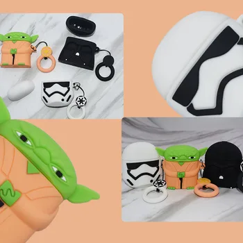 

Earphone silicone protective sleeve For Airpods1 2 Bluetooth Headset Cartoon Silicone Case Airpods Star Wars Headset Set