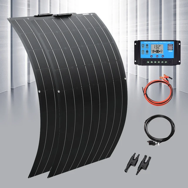 450W 12V Solar Panel Kit Complet High Efficiency Monocrystalline Cell 12V 24V Controller 1000W 220V Inverter for Car RV Camper 300w kit