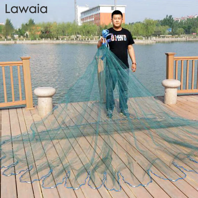 Lawaia сети из мононити для рыбалки сетка для рыбалки накидные 6 м нейлоновый 3 м рыболовная Американский Стиль литая сеть или нет Кулоны из нержавеющей стали