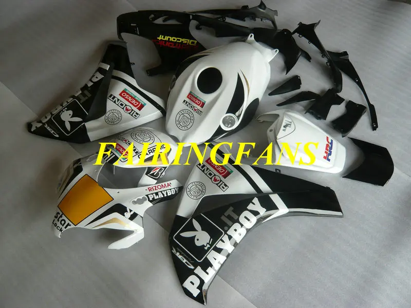 Инжекторный комплект для HONDA CBR1000RR 08 09 10 11 CBR 1000 RR CBR 1000RR 2008 2011 черно белые Обтекатели Кузов+ подарки HM37