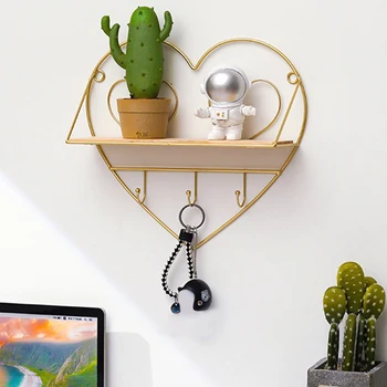 

For Bathroom Holder Organizer Storage Rack Office With Hooks Wall Shelf Modern Kitchen Iron Art Multifunctional Home Decor