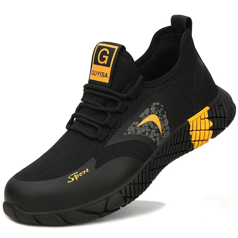 Botas de trabajo de verano para hombre, zapatos de seguridad con punta de acero, ligeros, transpirables, para deportes de senderismo, para construcción