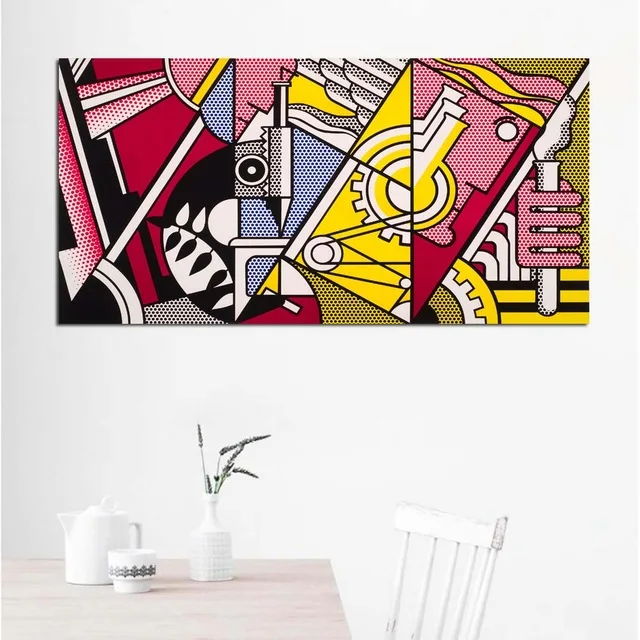 Roy Lichtenstein Поп-Арт холст живописная абстрактная картина для жизни комнатные настенные картины большой размер Холст рисунки без рамки - Цвет: Многоцветный