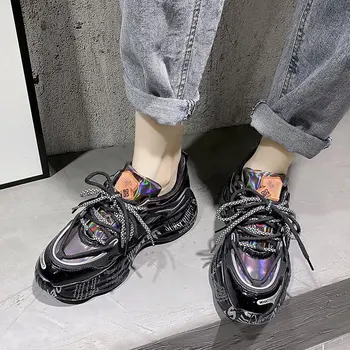 

Graffiti Sneakers Women High Platform Sneakers Fashion Vulcanized Shoes Women Chunky Trainers Tenis Feminino 2020