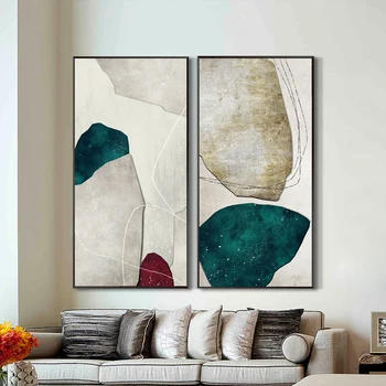 

Modern Abstract Green Red Golden Foil Marble Posters Canvas Prints Painting Wall Art Pictures Living Room Interior Home Decor