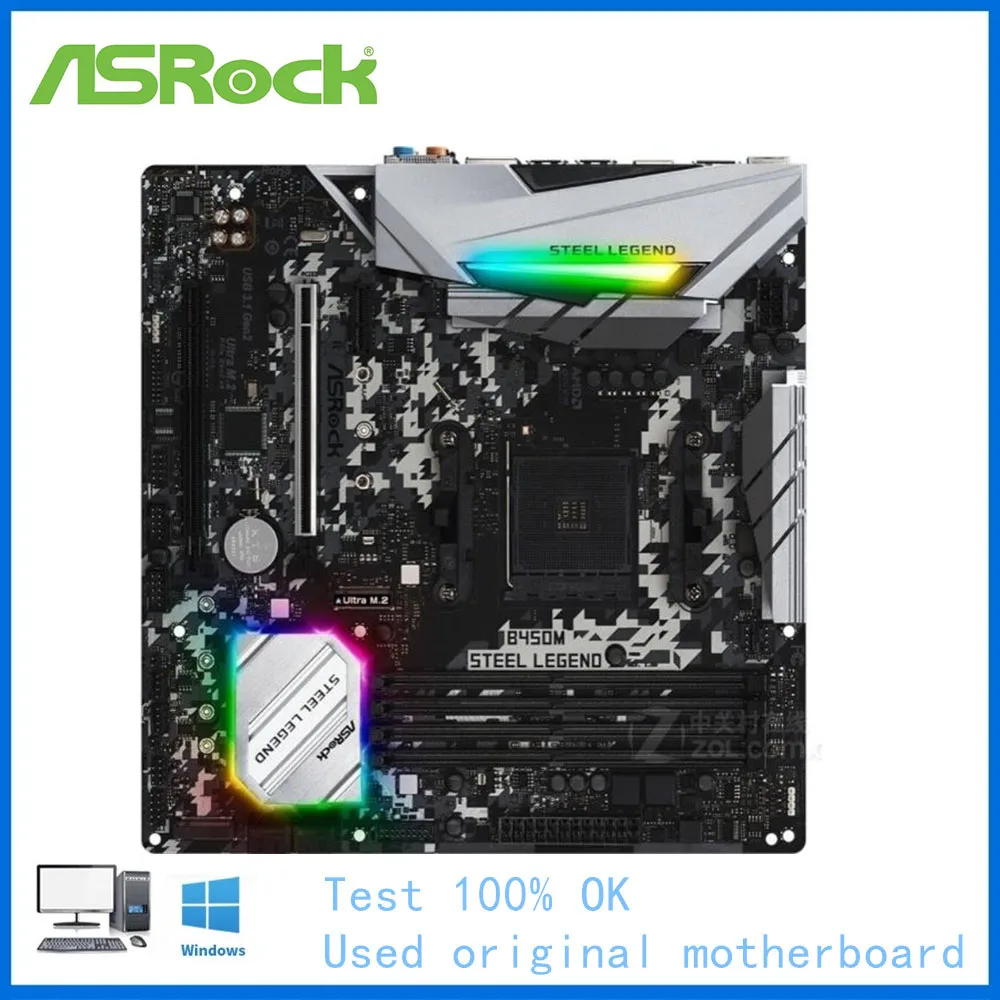 B450M B450 AM4 Motherboard For ASRock B450M Steel Legend Computer